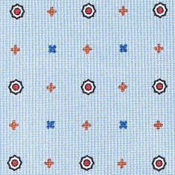 Light Blue Sartorial Classic Silk Tie - Small Flower Designs