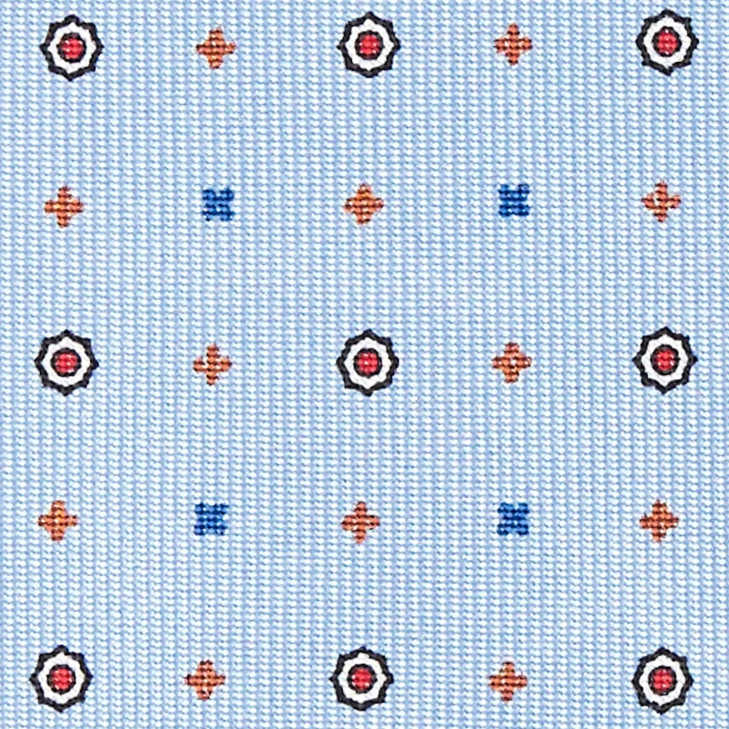 Light Blue Sartorial Classic Silk Tie - Small Flower Designs
