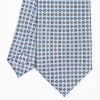 Light Blue Sartorial Classic Silk Tie - Small Flower Designs