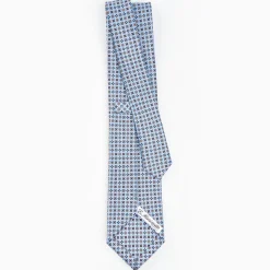 Light Blue Sartorial Classic Silk Tie - Small Flower Designs