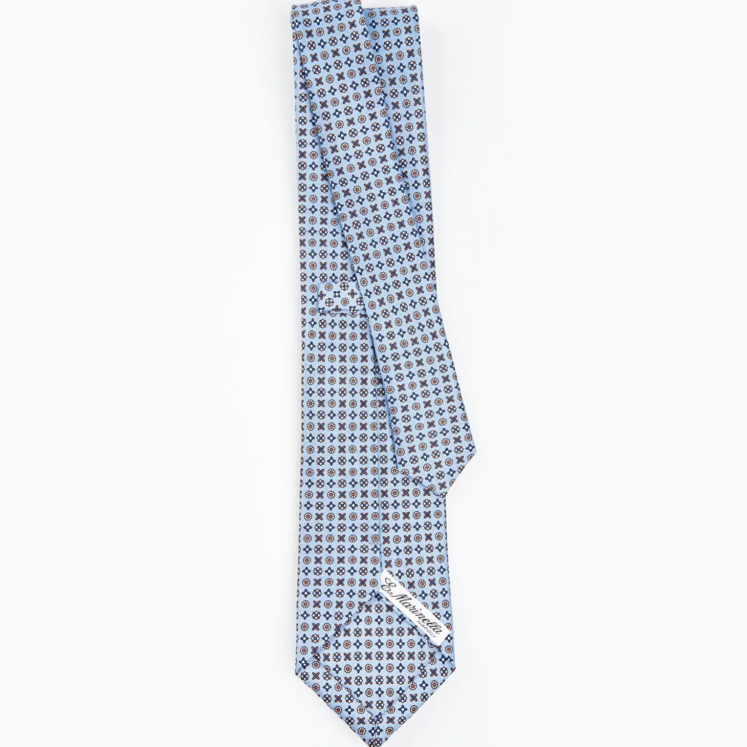 Light Blue Sartorial Classic Silk Tie - Small Flower Designs