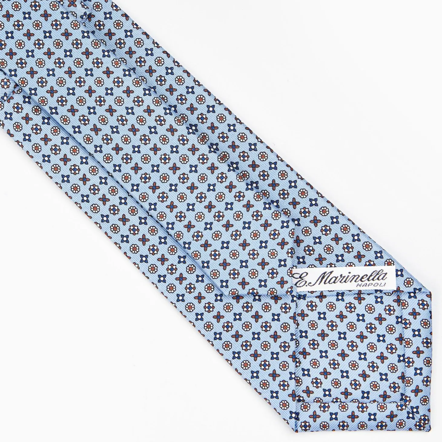 Light Blue Sartorial Classic Silk Tie - Small Flower Designs