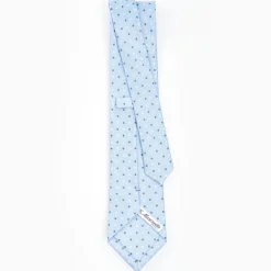 Light Blue Sartorial Classic Silk Tie - Small Flower Designs