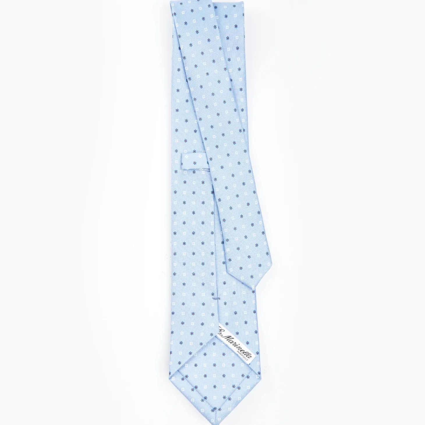 Light Blue Sartorial Classic Silk Tie - Small Flower Designs