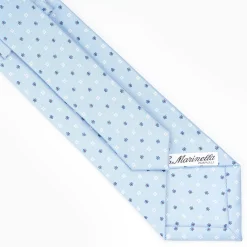 Light Blue Sartorial Classic Silk Tie - Small Flower Designs