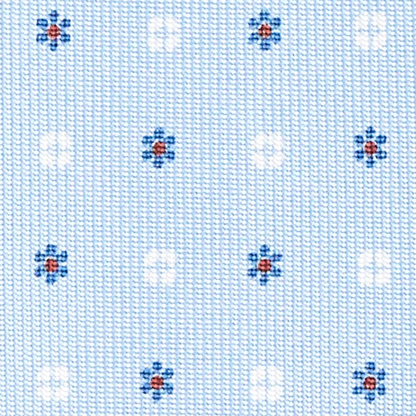Light Blue Sartorial Classic Silk Tie - Small Flower Designs