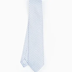 Light Blue Sartorial Classic Silk Tie - Small Flower Designs