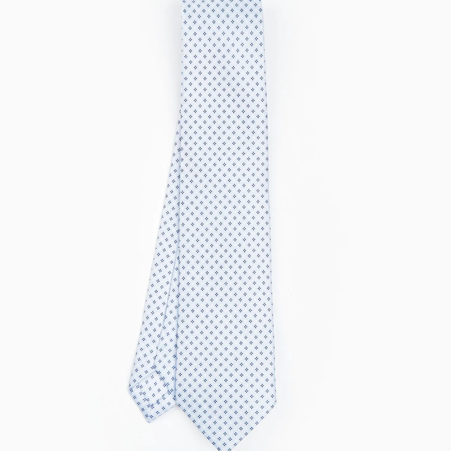 Light Blue Sartorial Classic Silk Tie - Small Flower Designs