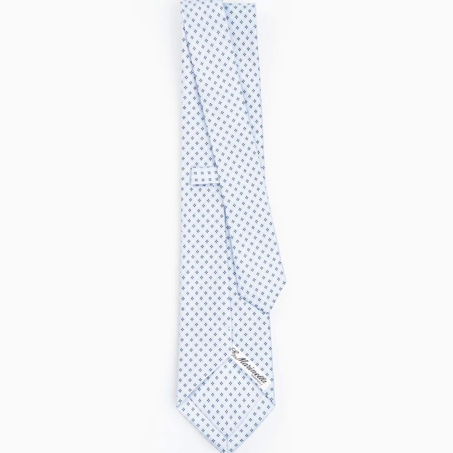 Light Blue Sartorial Classic Silk Tie - Small Flower Designs