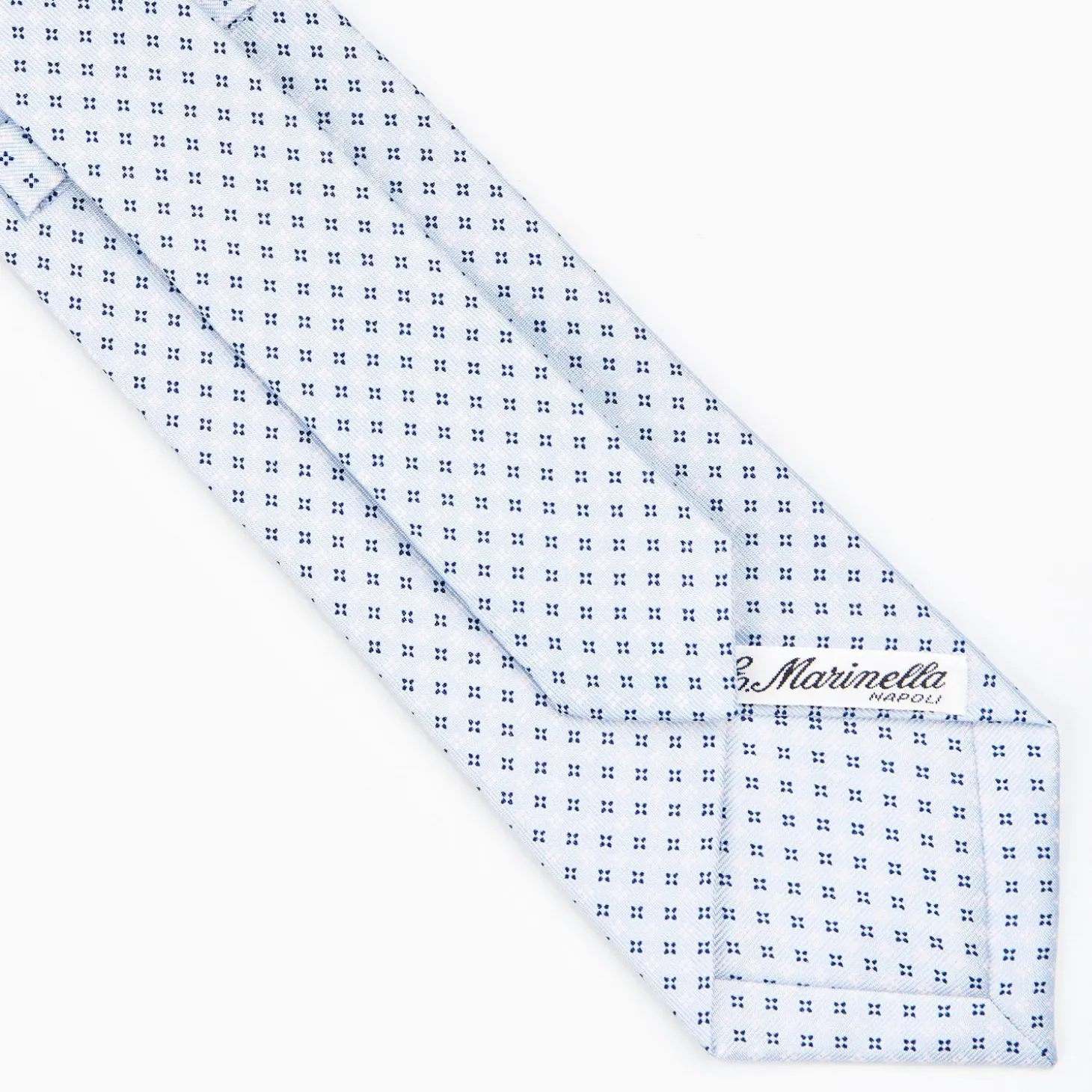 Light Blue Sartorial Classic Silk Tie - Small Flower Designs