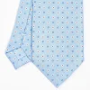 Light Blue Sartorial Classic Silk Tie - Small Flower Designs