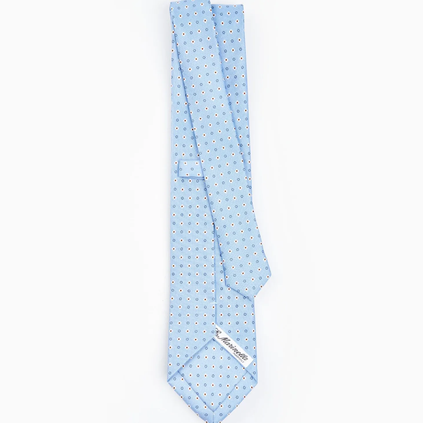 Light Blue Sartorial Classic Silk Tie - Small Flower Designs