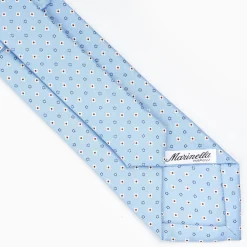 Light Blue Sartorial Classic Silk Tie - Small Flower Designs