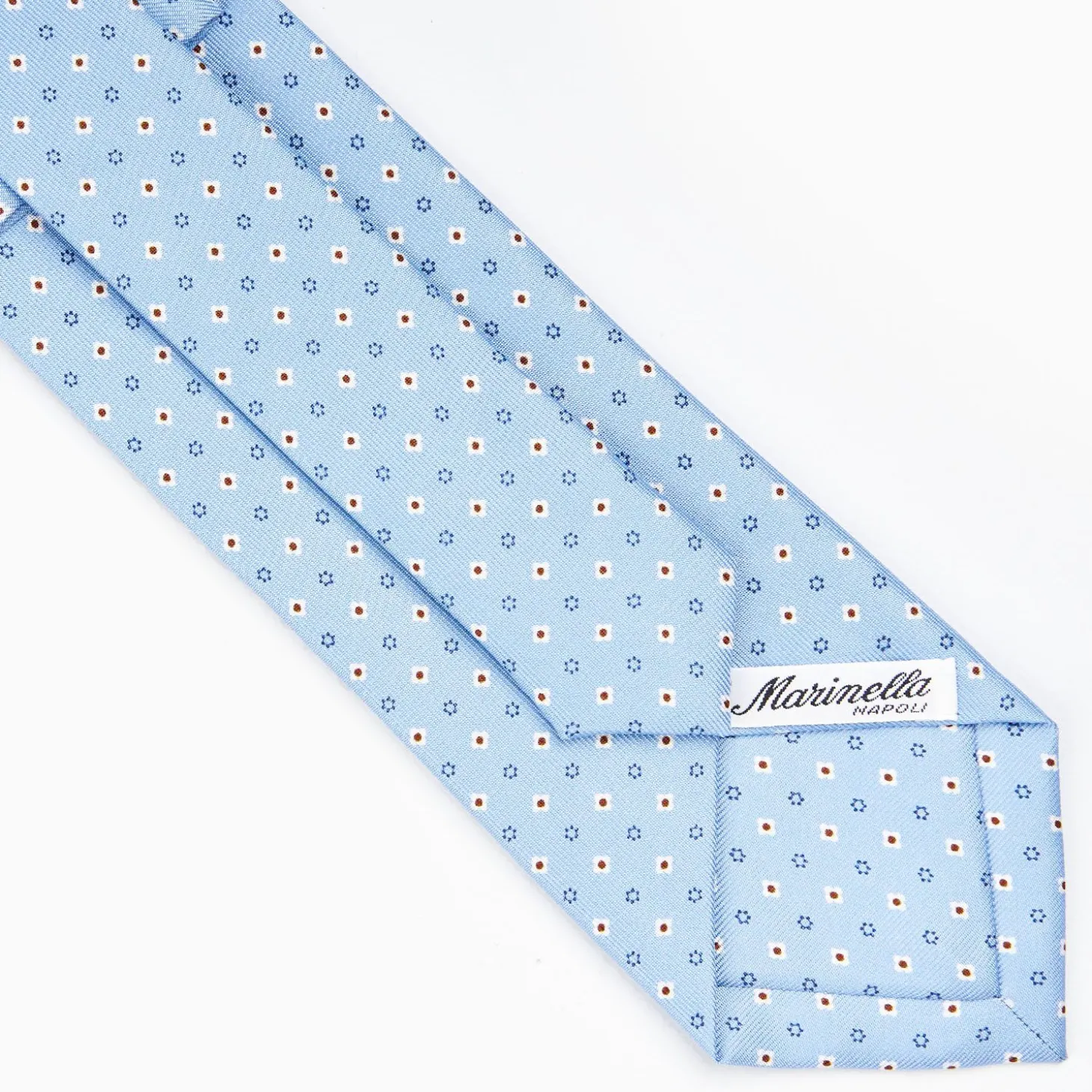 Light Blue Sartorial Classic Silk Tie - Small Flower Designs