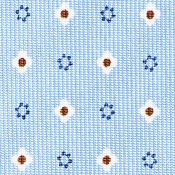 Light Blue Sartorial Classic Silk Tie - Small Flower Designs