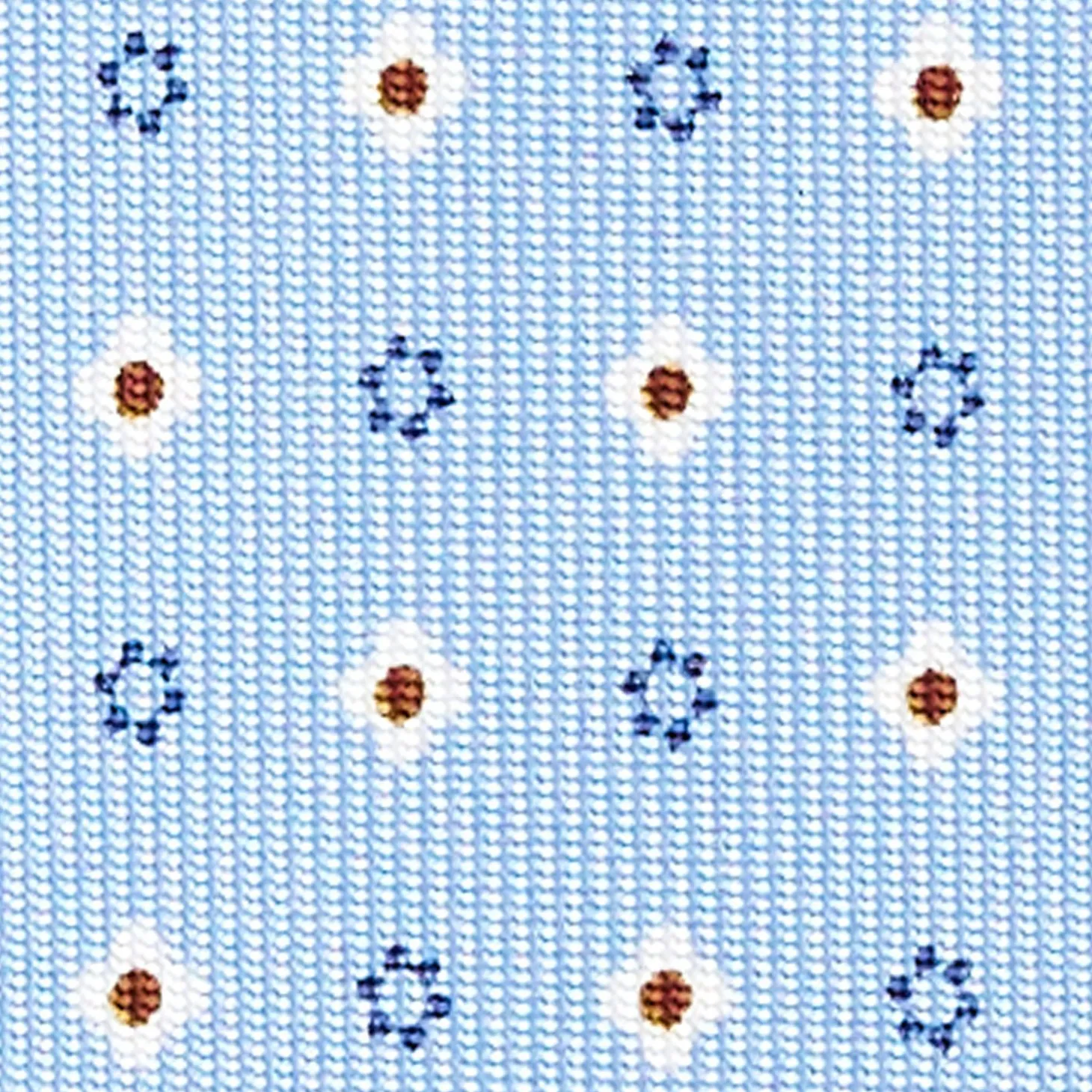 Light Blue Sartorial Classic Silk Tie - Small Flower Designs