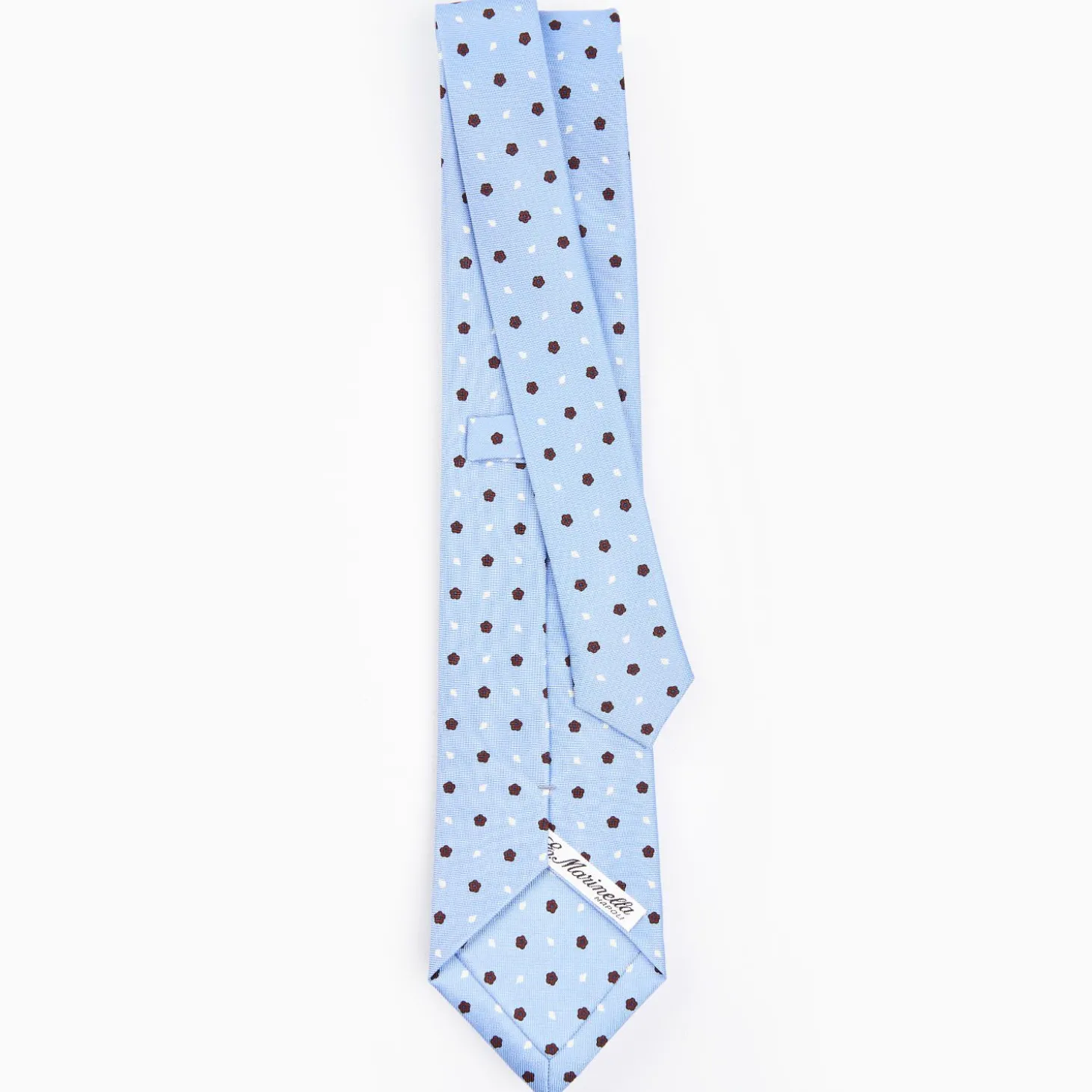 Light Blue Sartorial Classic Silk Tie - Small Flower Designs