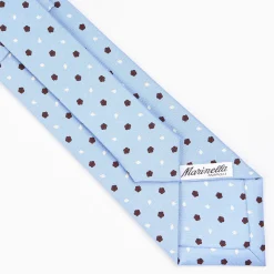 Light Blue Sartorial Classic Silk Tie - Small Flower Designs