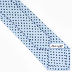 Light Blue Sartorial Classic Silk Tie - Small Flower Pattern