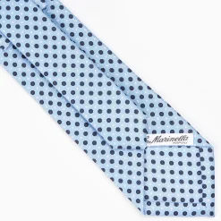 Light Blue Sartorial Classic Silk Tie - Small Flower Pattern
