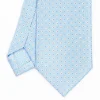 Light Blue Sartorial Classic Silk Tie - Small Flower Pattern