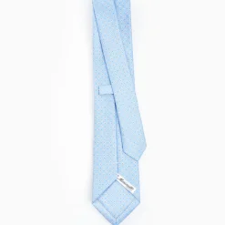 Light Blue Sartorial Classic Silk Tie - Small Flower Pattern