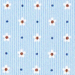 Light Blue Sartorial Classic Silk Tie - Small Flower Pattern