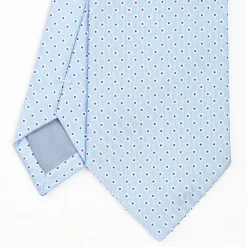 Light Blue Sartorial Jacquard Silk Tie - Small Geometric Designs