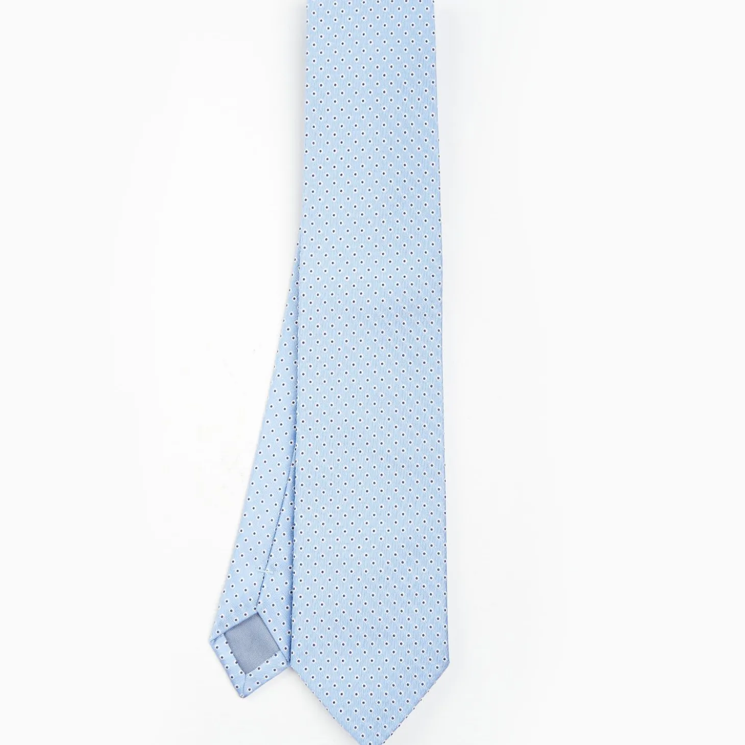 Light Blue Sartorial Jacquard Silk Tie - Small Geometric Designs