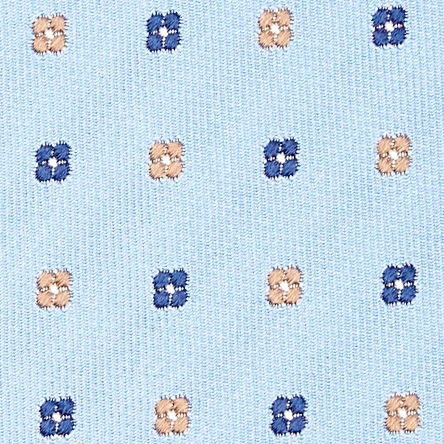 Light Blue Sartorial Jacquard Silk Tie - Small Flower Designs