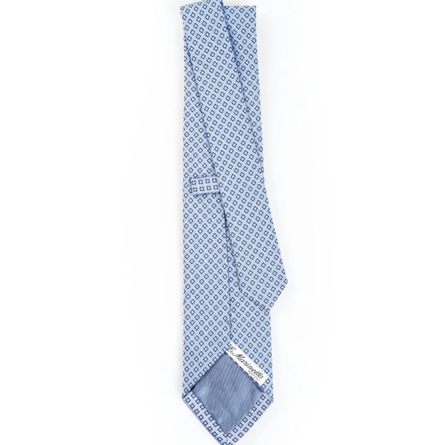 Light Blue Sartorial Jacquard Silk Tie - Small Geometric Pattern