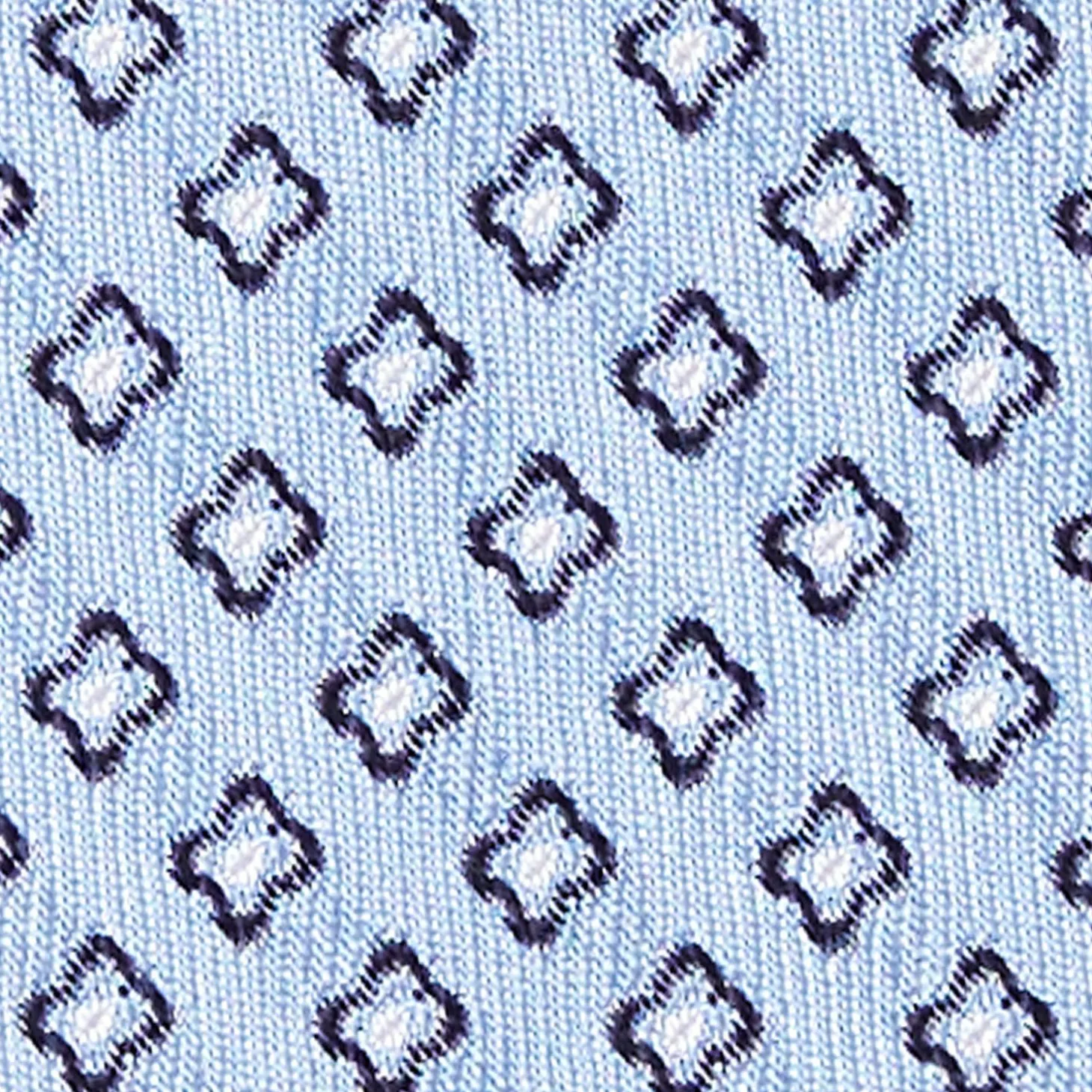 Light Blue Sartorial Jacquard Silk Tie - Small Geometric Pattern