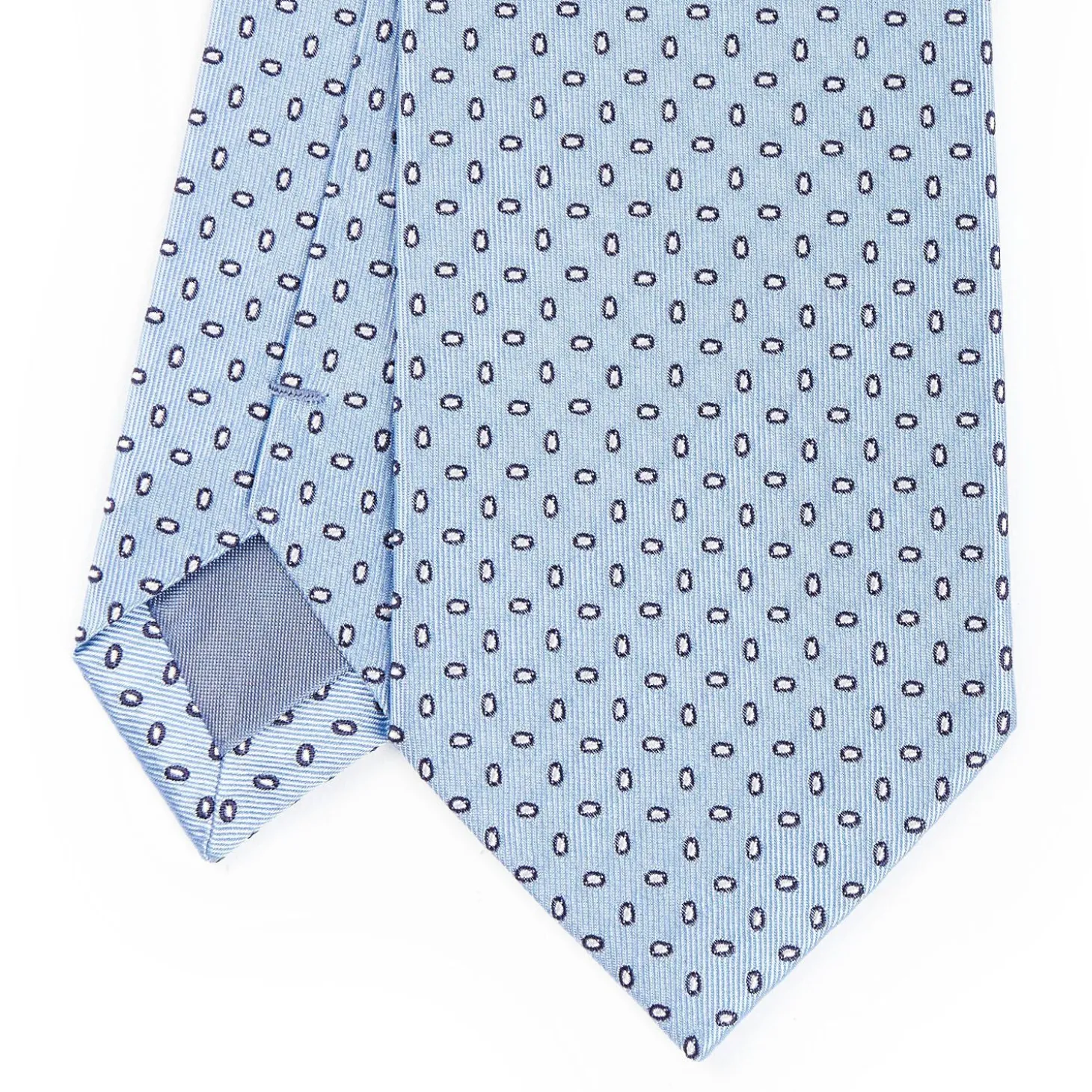 Light Blue Sartorial Jacquard Silk Tie - Small Geometric Pattern