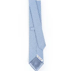 Light Blue Sartorial Jacquard Silk Tie - Small Geometric Pattern