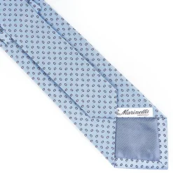Light Blue Sartorial Jacquard Silk Tie - Small Geometric Pattern