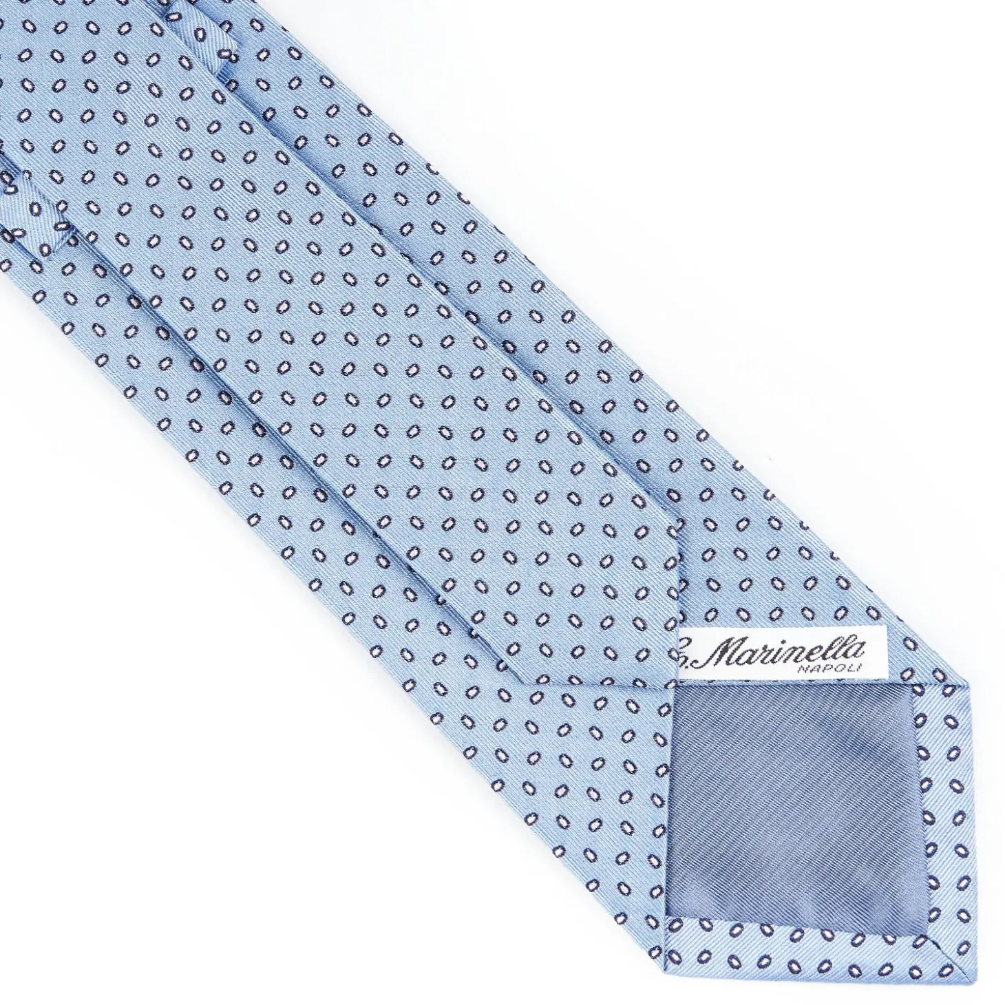 Light Blue Sartorial Jacquard Silk Tie - Small Geometric Pattern