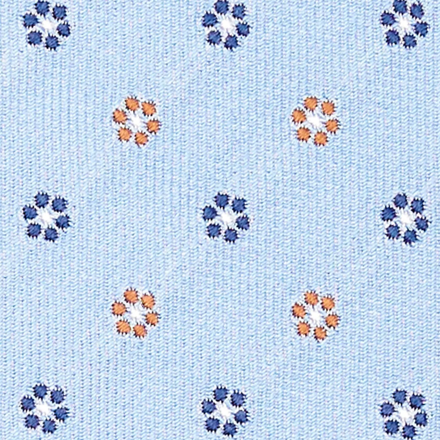 Light Blue Sartorial Jacquard Silk Tie - Small Flower Designs
