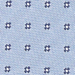 Light Blue Sartorial Jacquard Silk Tie - Small Flower Designs