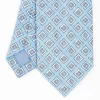 Light Blue Sartorial Linen Tie - Large Geometric Pattern