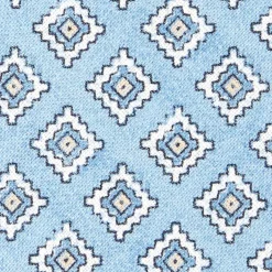 Light Blue Sartorial Linen Tie - Large Geometric Pattern