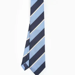 Light Blue Sartorial Striped Silk Tie