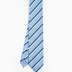 Light Blue Sartorial Striped Silk Tie