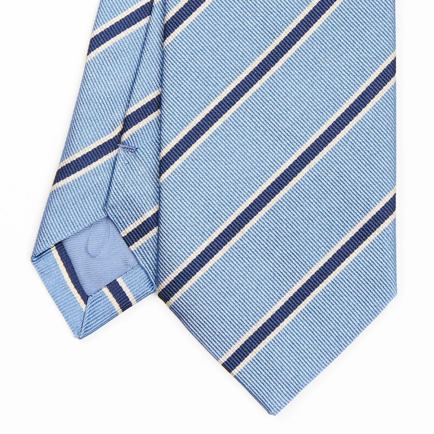 Light Blue Sartorial Striped Silk Tie