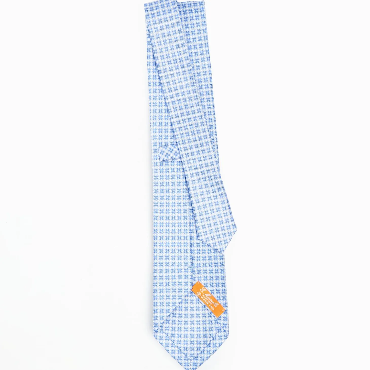 Light Blue Silk And Orange Fiber Tie