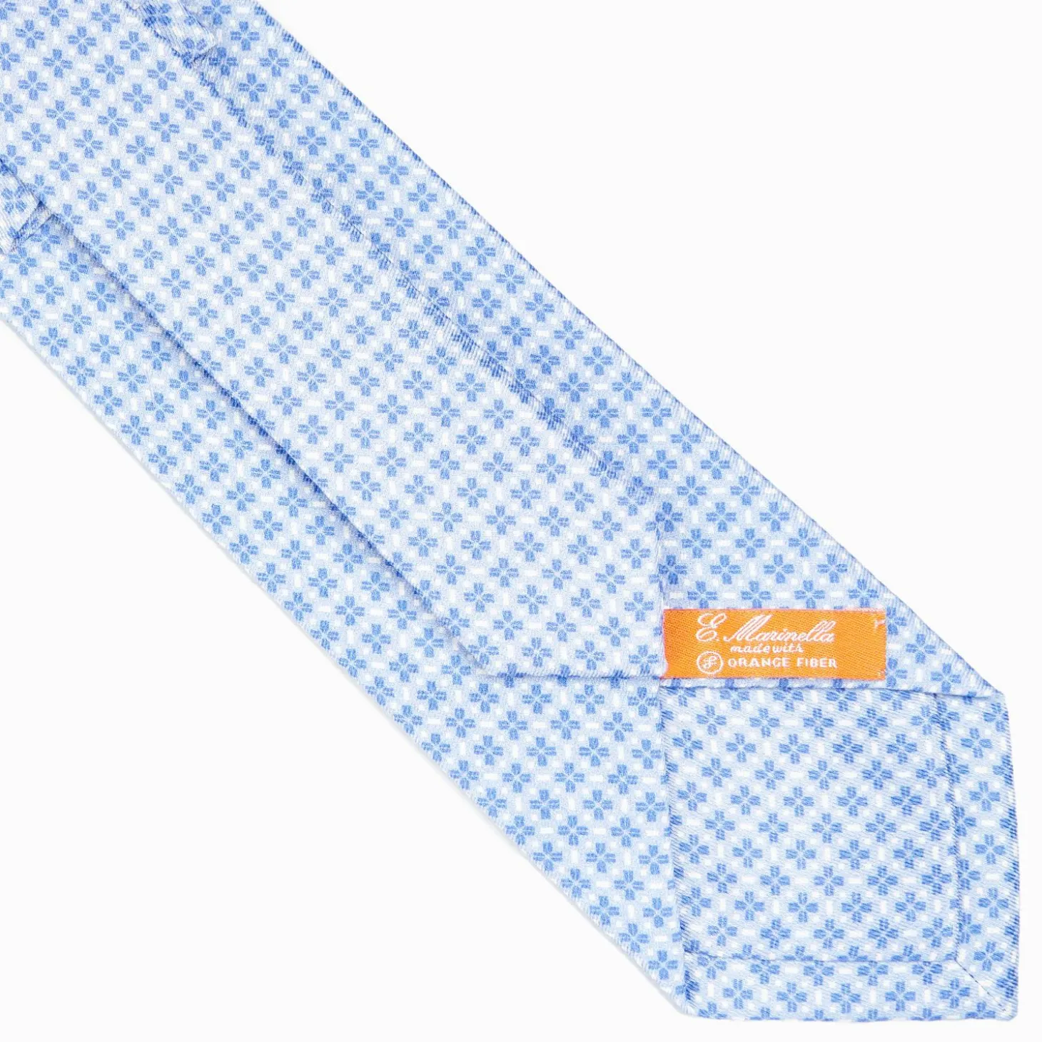 Light Blue Silk And Orange Fiber Tie