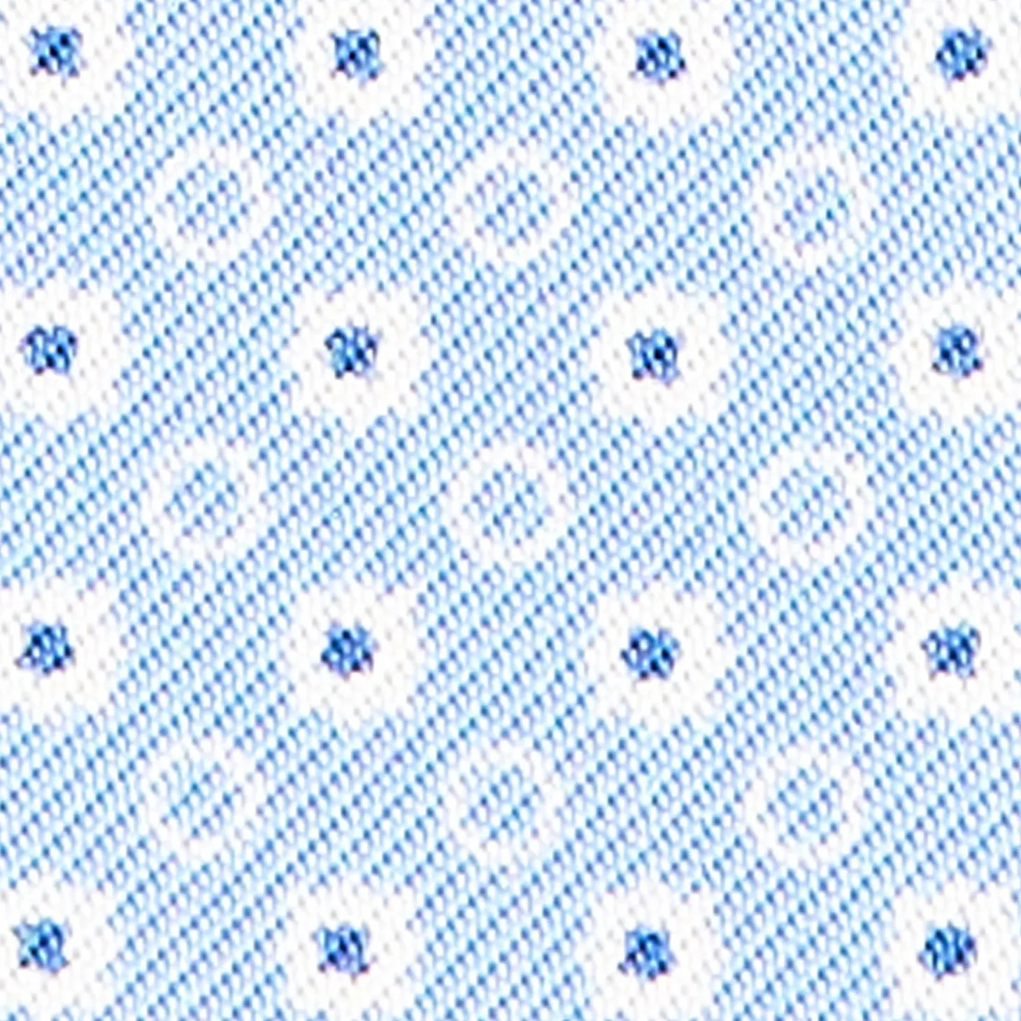 Light Blue Silk Ascot Tie - Flower Pattern