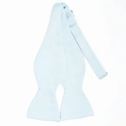 Light Blue Silk Bowtie To Self-Tie Solid Color