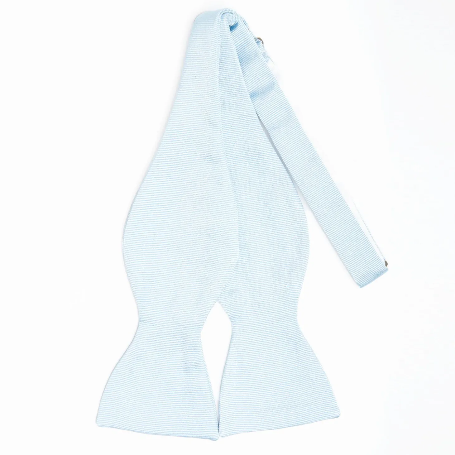 Light Blue Silk Bowtie To Self-Tie Solid Color