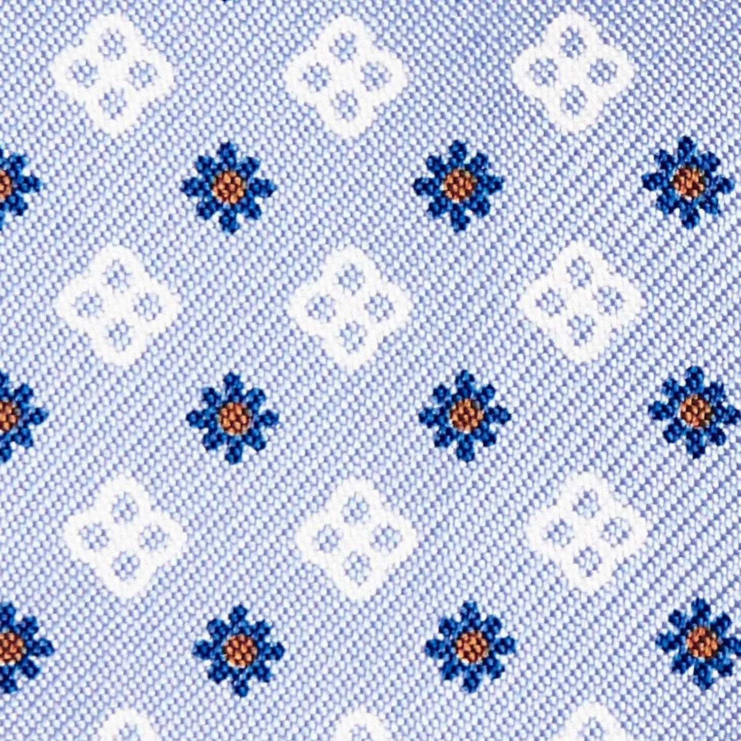 Light Blue Silk Bowtie To Self-Tie Small Flower Pattern