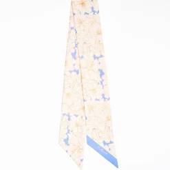 Light Blue Silk Twilly Floral Pattern